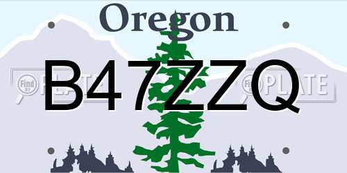 B47ZZQ Oregon License Plate