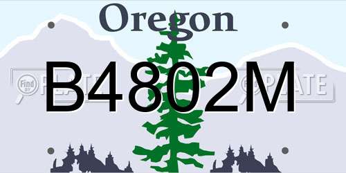 B4802M Oregon License Plate
