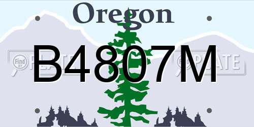 B4807M Oregon License Plate