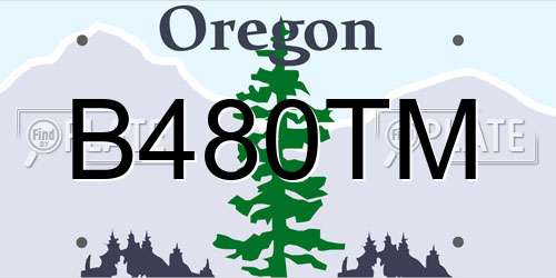 B480TM Oregon License Plate