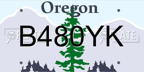B480YK Oregon License Plate