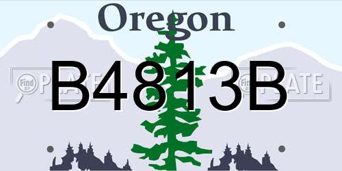 B4813B Oregon License Plate