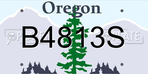 B4813S Oregon License Plate