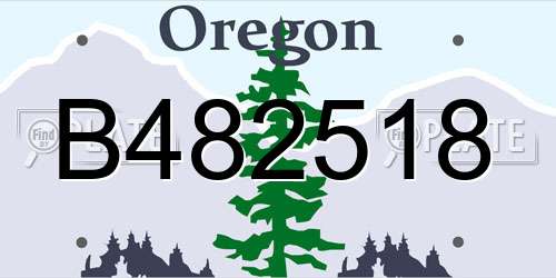 B482518 Oregon License Plate