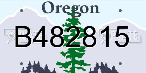 B482815 Oregon License Plate