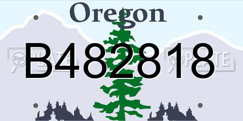 B482818 Oregon License Plate