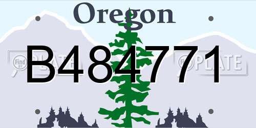 B484771 Oregon License Plate