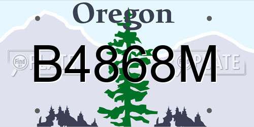 B4868M Oregon License Plate