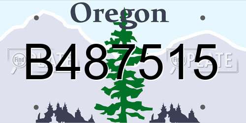 B487515 Oregon License Plate