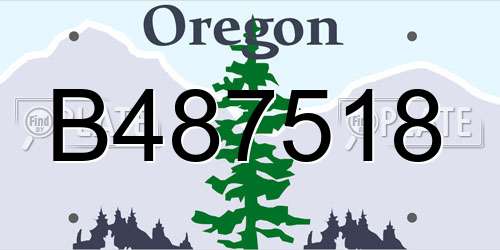 B487518 Oregon License Plate