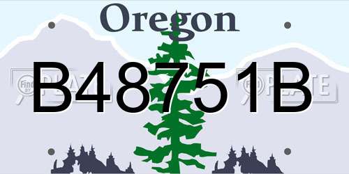 B48751B Oregon License Plate