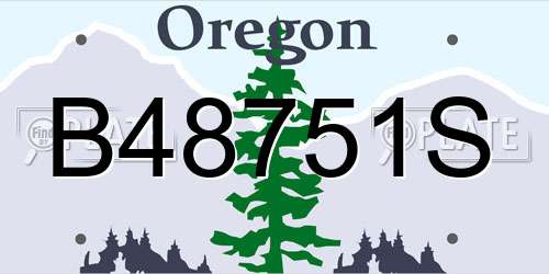 B48751S Oregon License Plate