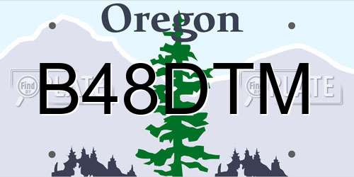 B48DTM Oregon License Plate