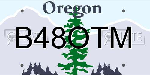 B48OTM Oregon License Plate