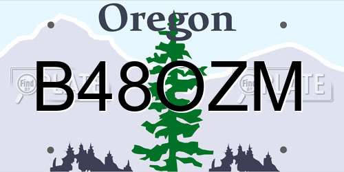 B48OZM Oregon License Plate