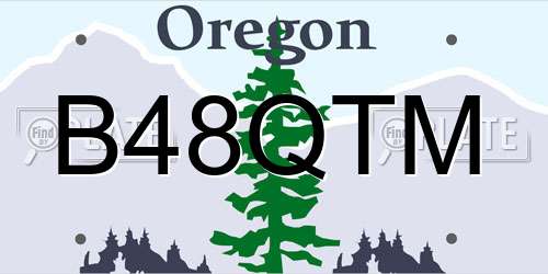 B48QTM Oregon License Plate