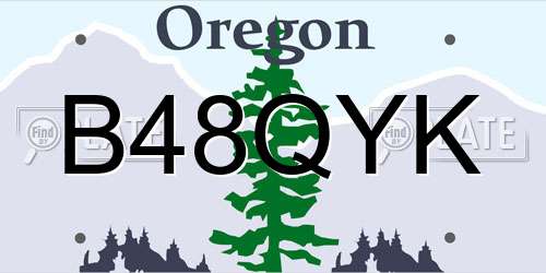B48QYK Oregon License Plate