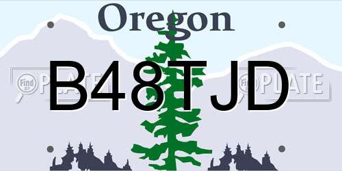 B48TJD Oregon License Plate