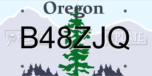 B48ZJQ Oregon License Plate