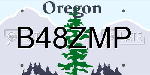 B48ZMP Oregon License Plate