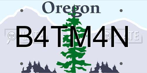 B4TM4N Oregon License Plate