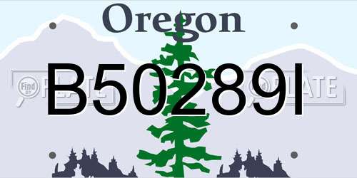 B50289I Oregon License Plate