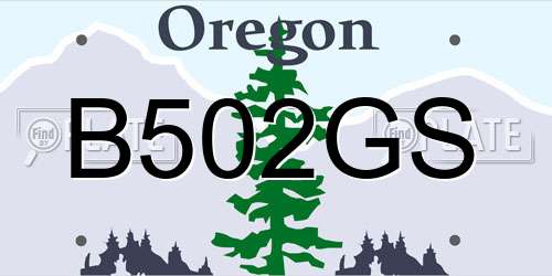 B502GS Oregon License Plate