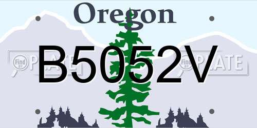 B5052V Oregon License Plate
