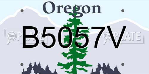 B5057V Oregon License Plate