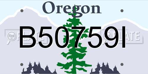 B50759I Oregon License Plate