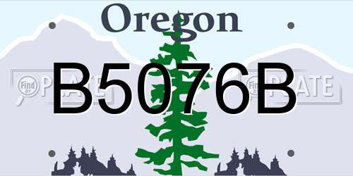 B5076B Oregon License Plate