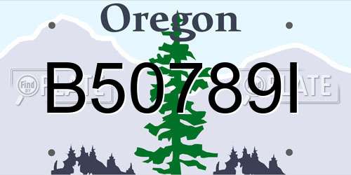 B50789I Oregon License Plate