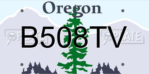 B508TV Oregon License Plate