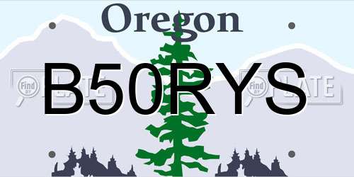 B50RYS Oregon License Plate