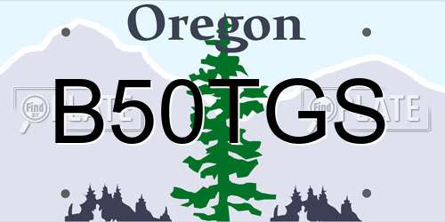 B50TGS Oregon License Plate