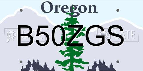 B50ZGS Oregon License Plate