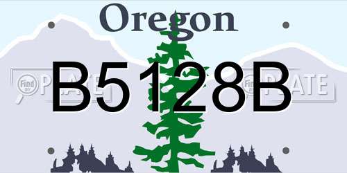 B5128B Oregon License Plate