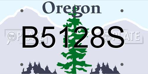 B5128S Oregon License Plate