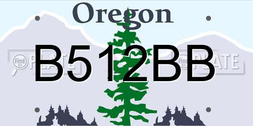 B512BB Oregon License Plate