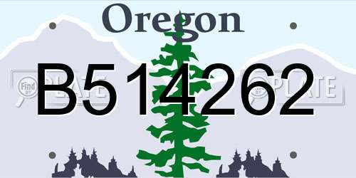 B514262 Oregon License Plate