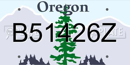 B51426Z Oregon License Plate