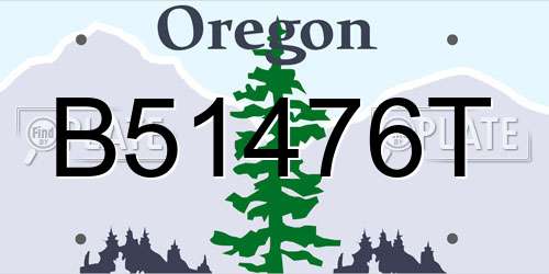 B51476T Oregon License Plate