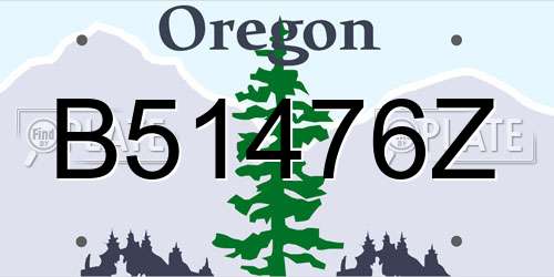 B51476Z Oregon License Plate