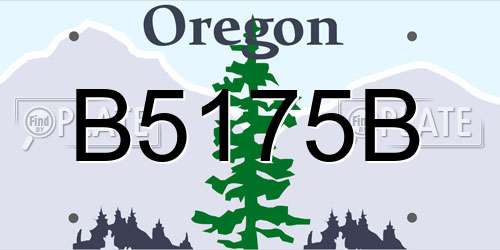 B5175B Oregon License Plate