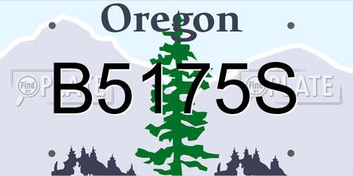 B5175S Oregon License Plate