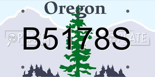 B5178S Oregon License Plate