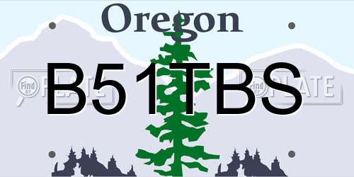 B51TBS Oregon License Plate