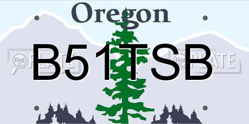 B51TSB Oregon License Plate