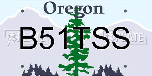 B51TSS Oregon License Plate