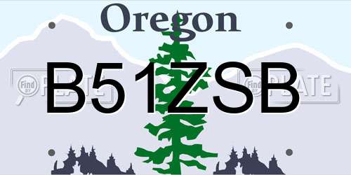 B51ZSB Oregon License Plate